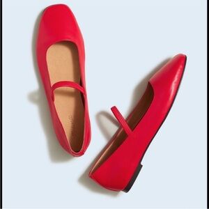 {Madewell} Red Greta Flats